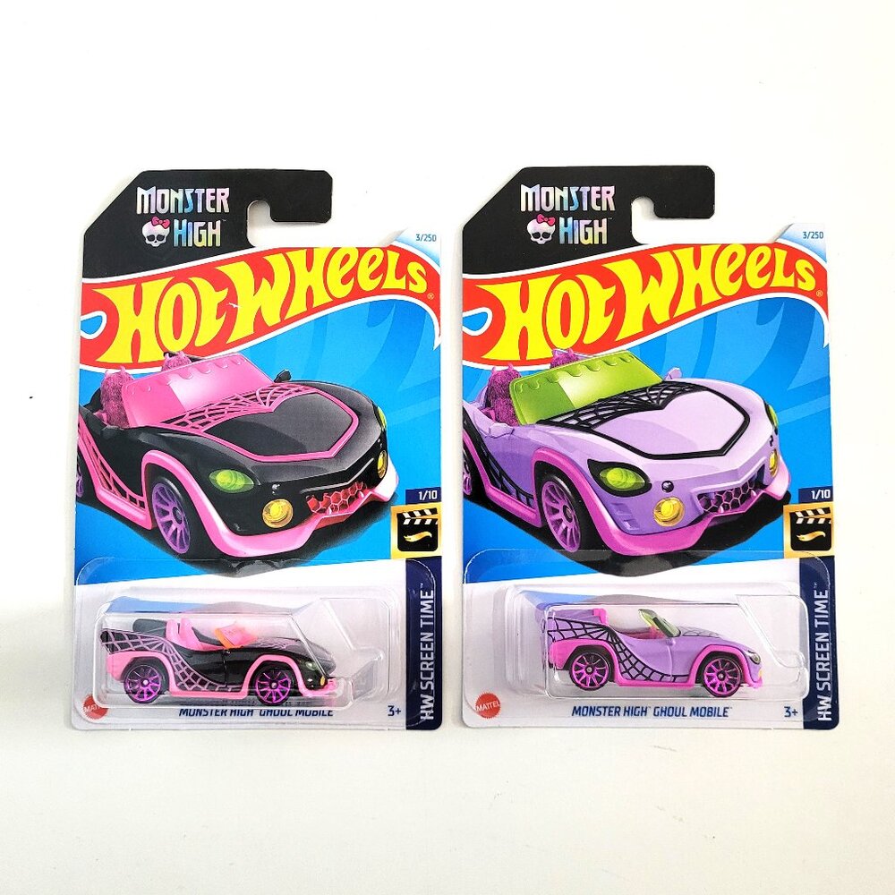 Hot Wheels Monster High Ghoul Mobile 2 Color Lot